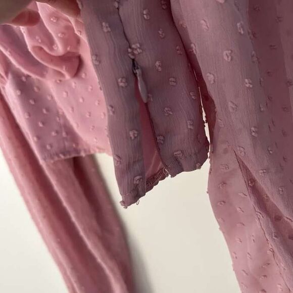 Crop top blouse blush pink size large - Picture 6 of 6